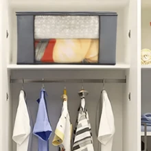 Kit 2 Multipurpose Organizers M 60x45x30 Storage Box Duvet Towel Blanket Clothes - 灰色 - 查看 4