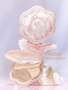 COLORROSE 哑光珠光粉轮廓调色板，轻盈、光滑、天鹅绒般的质地，带镜子，瘦脸鼻，自然渐变，古铜色轮廓和荧光笔一体式调色板 - CR726 - 查看 10