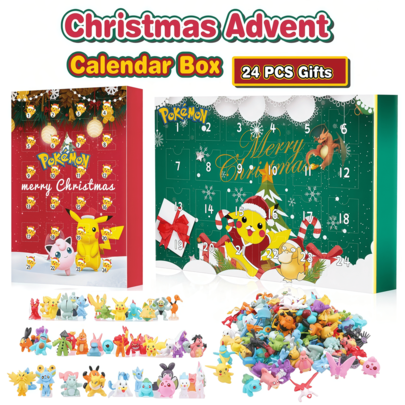 pokemon 2 Styles Pokemon Christmas Advent Calendar Box 24 Pcs Set Mini Dolls Pikachu Pocket Monster Figures Model Dolls Collection Toys Anime Figure Toys Gits Box