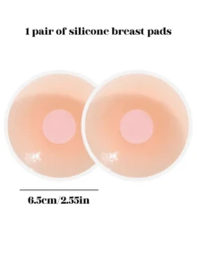 1 Pair Transparent Adhesive Strapless Low-Cut Bra, Seamless Backless Invisible Bra, Strapless Bridal Bra, Silicone Bra, Lingerie And Nipple Covers - Apricot - View 13