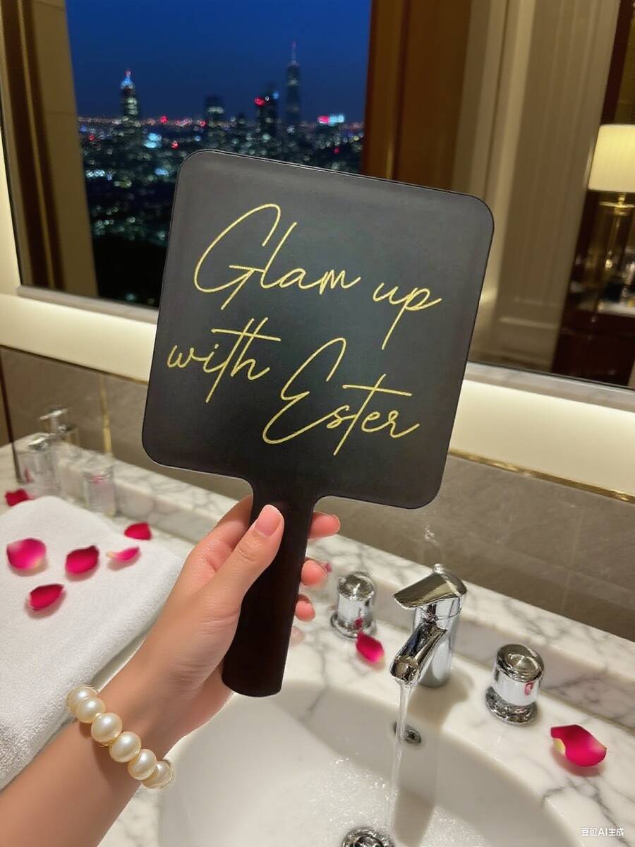 Personalized Handheld Makeup Mirror (Small) With Gift Box Packaging, Silver, Customized Mirror, Suitable As Birthday And Anniversary Gift For Friends And Family, Luxury Style