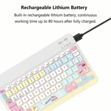 Ultra-Thin Rechargeable Bluetooth Keyboard, Portable Compact Wireless Keyboard (150mAh), Compatible With Samsung Galaxy Tab Tablets, Android, Windows Smartphones, IOS IPad, Christmas/New Year Gift 2026 (Dessert) - Dessert - View 5