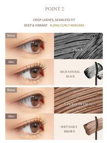 Dasique Lengthening Mascara - Brown, Curling & Volumizing, Long-Lasting, Waterproof & Sweat-Proof, Smudge-Proof, Suitable For Beginners, Easy To Apply, Professional Eye Makeup, Ideal For Graduation, Birthday, Holidays, Fashion-Conscious Women, Holiday Essential, Christmas Gift, Back-To-School Fashion Brand Cosmetics - 01 Black - 查看 7