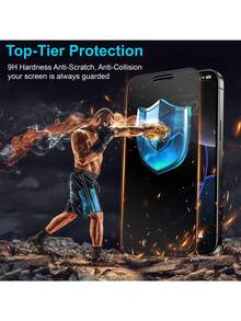 Yezodawee 3入裝 17 Pro Max 磨砂玻璃螢幕保護貼 全螢幕覆蓋 防眩光 防指紋 9H 硬度鋼化玻璃，相容 18 Pro Max/18 Pro/16 Pro Max/16 Pro/16 Plus/16/15/14 Pro/13 Mini/12/11/XS Max/XR/8+/7 Plus 系列 - 3件 - 查看 8