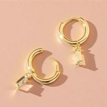 1 Set Cubic Zirconia Stacked Earrings Jewelry Set, Versatile Minimalist Luxury Earrings Jewelry Set, Gift Accessories