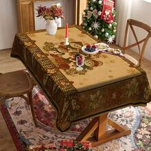 1pc Christmas Reindeer & "Merry Christmas" Printed Tablecloth, Holiday Dining Table Decor, Rectangular Polyester Material, Washable & Reusable, Suitable For Home, Restaurant, Living Room Gatherings, Christmas Theme Parties, Indoor/Outdoor Use - Multicolor - View 15