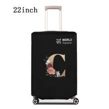 1 件行李箱罩无弹性无纺布行李箱保护套行李防尘罩适用于 20-30 英寸拉杆箱防刮行李箱保护套玫瑰金首字母图案旅行配件返校必备品