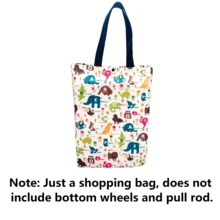 1pc Large Capacity Foldable Shopping Cart Bag (With Handle Design, More Convenient), Durable Oxford Cloth Material, Portable Hand Truck, Load Capacity 20kg, Square Design, With Wrist Strap, Suitable For Graduation Season, Suitable For Supermarket Shopping, With Wheels, Can Be Pulled