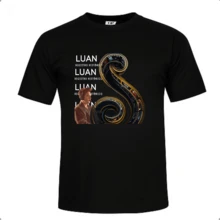 Camiseta Luan Santana Camisa Novo DVD Registro Histórico Tshirt Luan Santana Luanete Algodão - Preto - Visão 1
