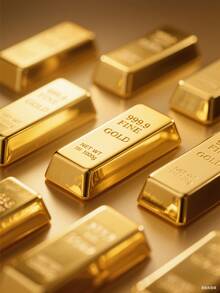 9999纯金条道具，装饰金砖，恶作剧玩具，闪亮逼真金条模型，摄影装饰，恶作剧道具，礼品装饰，生日礼物，圣诞礼物，新年礼物，完美礼物 - 彩色 - 查看 4