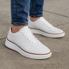 Men's Sport Sneakers, Thin, Modern Man, Ultra Light, Comfortable, White Sole, New Release - trắng - Xem 1