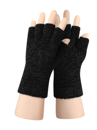 1 par unisex halvfingerhandskar - uppgraderad pekskärmsdesign, varma stickade handskar för kallt väder, löpning, bilkörning - moderiktiga tjocka mjuka och bekväma chenillehandskar med manschett, lämpliga för kallt väder