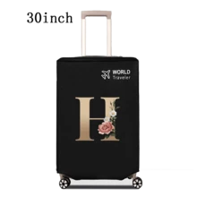 1 件行李箱罩无弹性无纺布行李箱保护套行李防尘罩适用于 20-30 英寸拉杆箱防刮行李箱保护套玫瑰金首字母图案旅行配件返校必备品