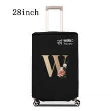 1 件行李箱罩无弹性无纺布行李箱保护套行李防尘罩适用于 20-30 英寸拉杆箱防刮行李箱保护套玫瑰金首字母图案旅行配件返校必备品