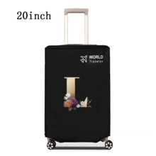 1 件行李箱罩无弹性无纺布行李箱保护套行李防尘罩适用于 20-30 英寸拉杆箱防刮行李箱保护套玫瑰金首字母图案旅行配件返校必备品