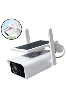 Outdoor Security Camera IP Wifi HD Waterproof Solar Powered With Built-In Battery/PIR Alarm - White - View 4