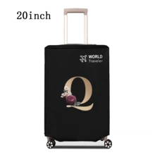 1 件行李箱罩无弹性无纺布行李箱保护套行李防尘罩适用于 20-30 英寸拉杆箱防刮行李箱保护套玫瑰金首字母图案旅行配件返校必备品