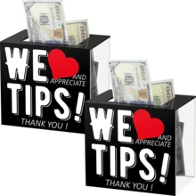 Trinkgeldbox für Barkeeper, Acryl-Trinkgeldbox für Spendenbox, Spendenkasse, Trinkgeldkasse, Sammelbox für Restaurant, Musiker, Fahrer