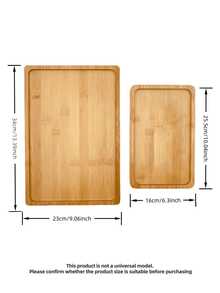 1/2 Pcs Bamboo Wood Tray, Serving Plate, Breakfast Plate, Restaurant Kitchen Tray, Fruit Plate, Coffee Plate, Tea Plate, Snack Plate, Living Room Decor, Suitable For Hotel, Restaurant And Home Use, Can Hold Fruit, Dessert, Snacks, Holiday, Thanksgiving, Christmas, New Year, Outdoor, Beach And Patio Multi-Functional Tray. - Apricot - View 2