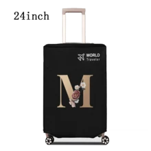 1 件行李箱罩无弹性无纺布行李箱保护套行李防尘罩适用于 20-30 英寸拉杆箱防刮行李箱保护套玫瑰金首字母图案旅行配件返校必备品