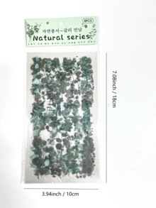 1 包 6 件复古桉树叶和花卉 PVC 防水装饰贴纸，学校用品，返校