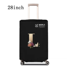 1 件行李箱罩无弹性无纺布行李箱保护套行李防尘罩适用于 20-30 英寸拉杆箱防刮行李箱保护套玫瑰金首字母图案旅行配件返校必备品