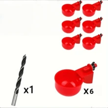 [6/12/20 piezas] Tazas automáticas para pollos - Sistema de alimentación de agua por gravedad flotante para aves de corral, kit de alimentador de agua con abridor de agujeros