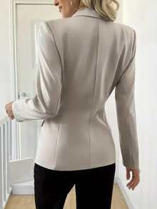 Corset Style Elegant Casual Beige Long Sleeve Lightweight Blazer For Women