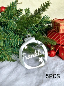 1/3/5 peças Presente de Natal, Decoração de Natal, Enfeites de Natal Personalizados, Decoração de Árvore de Natal Personalizada, Decoração em Madeira/Acrílico, Nomes Cortados a Laser, Bola de Natal, Etiquetas para Presente, Seu Logotipo Multifuncional, Ornamental Requintado, Elegante, Bonito, Vintage Personalizado, Presente Ideal e Único para Ele e Ela Aniversários Dia dos Namorados Dia das Mães Aniversários, Dia dos Pais - Multicolorido - Ver 13