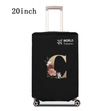 1 件行李箱罩无弹性无纺布行李箱保护套行李防尘罩适用于 20-30 英寸拉杆箱防刮行李箱保护套玫瑰金首字母图案旅行配件返校必备品
