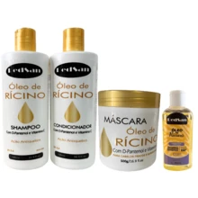 Shampoo/Conditioner/Hair Mask And Castor Oil Kit - RedSan Cosmetics - 4x1 Promotion - Gold - View 6
