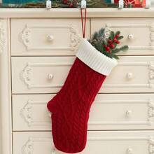 1 pièce Bas de Noël personnalisé de 18 pouces pour la famille, bas de Noël style patchwork 2025 brodé, bas tricoté avec nom, cadeau de Noël, décoration de vacances, décoration d'intérieur