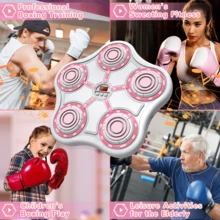 Máquina de boxeo musical de 9 velocidades, máquina de boxeo de pared para niños, máquina de entrenamiento de boxeo inteligente con Bluetooth y guantes de boxeo, equipo de entrenamiento de boxeo para el hogar, la oficina y el gimnasio - Multicolor - Ver 6