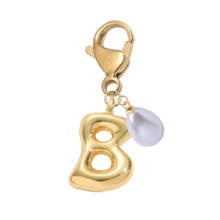 Bubble Buchstaben süßes Buchstaben Halsketten Anhänger A-Z, Glücklicher Kristall Anhänger mit tropfenförmiger Perle, glänzender Legierung Taschenanhänger / Rucksackanhänger / Schlüsselanhänger / Schlüsselring / Auto Anhänger / Geldbörse Accessoire, stilvoller vielseitiger Schmuckgeschenk für Frauen, Mädchen, Teenager, perfekt für den täglichen Gebrauch, Taschendekoration, Schule, Arbeit, Reisen, Geburtstag, Valentinstag, Weihnachten, Neujahrgeschenkidee