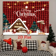 Papai Noel 2D plano com árvore de Natal e lareira, cenário fotográfico, decoração de Natal para retratos, celebração de Natal, banner multiuso, sem necessidade de eletricidade, adequado para eventos e decoração de casa, fundo de cabine de fotos de Feliz Natal, decoração multiuso para festas e eventos internos/externos, poliéster, sem necessidade de eletricidade, ideal para decoração de Natal