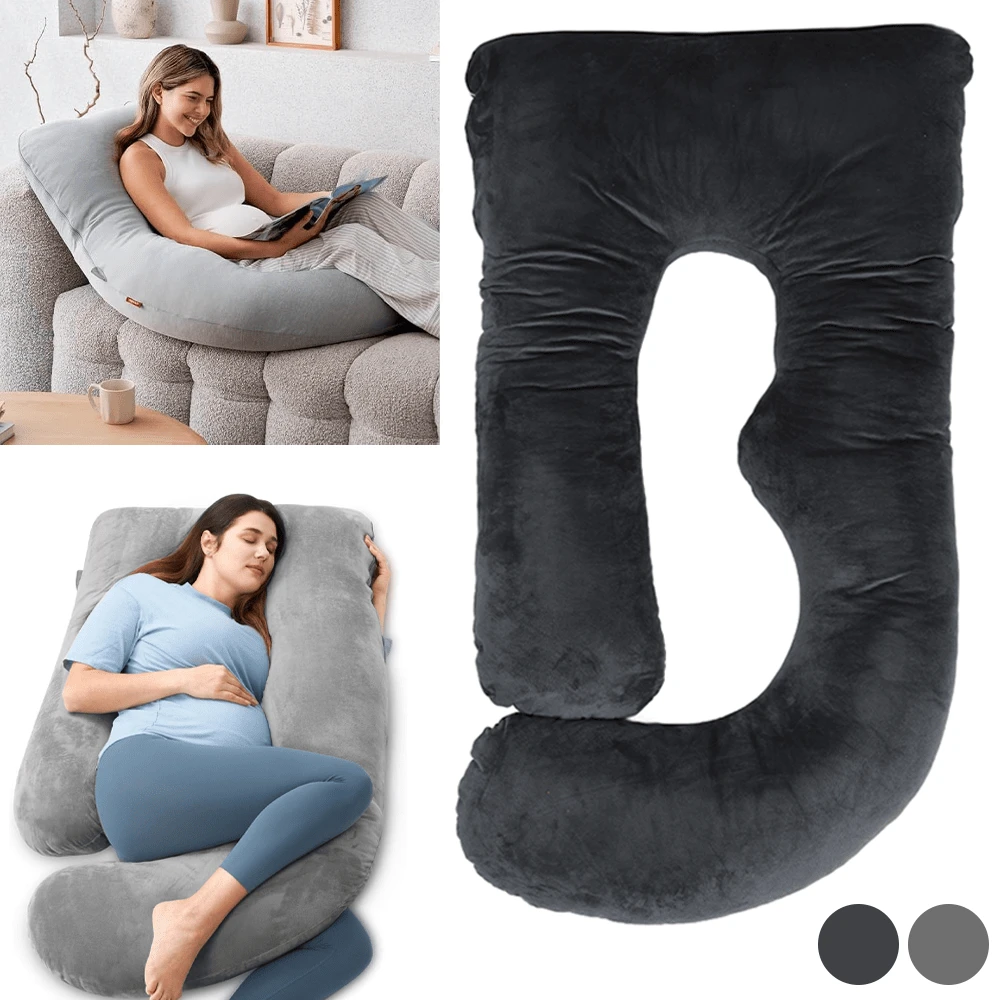 Lislark Pregnancy Pillows For Sleeping, G Shaped Full Body Maternity Pillow With Removab - Dark Grey - View 1