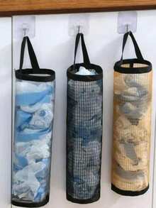 1pc Wall Mounted Plastic Bag Dispenser Storage Rack Garbage Bag Storage Bag Kitchen Plastic Bag Sorting Hanging Bag Household Hanging Garbage Mesh Bag Storage Box, Multi-Function Garbage Bag Storage Bag, Mesh Bag Breathable Wall Hanging Multi-Purpose Garbage Bag Storage Hanging Bag, Suitable For Home, Kitchen, Summer Beach Party, Food, Camping, Storage, Room Decoration, Kitchen Accessories - Multicolor - View 2