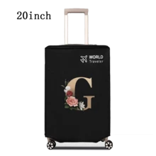 1 件行李箱罩无弹性无纺布行李箱保护套行李防尘罩适用于 20-30 英寸拉杆箱防刮行李箱保护套玫瑰金首字母图案旅行配件返校必备品