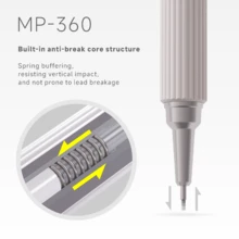 1pc Automatic Mechanical Pencil, 0.3mm/0.5mm/0.7mm/0.9mm Options, Suitable For Drawing, Sketching, Writing, Silver/Black Color, Refillable, High-Quality Drafting Pencil