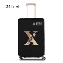 1 件行李箱罩无弹性无纺布行李箱保护套行李防尘罩适用于 20-30 英寸拉杆箱防刮行李箱保护套玫瑰金首字母图案旅行配件返校必备品