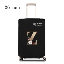 1 件行李箱罩无弹性无纺布行李箱保护套行李防尘罩适用于 20-30 英寸拉杆箱防刮行李箱保护套玫瑰金首字母图案旅行配件返校必备品