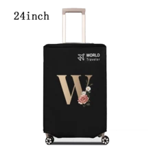 1 件行李箱罩无弹性无纺布行李箱保护套行李防尘罩适用于 20-30 英寸拉杆箱防刮行李箱保护套玫瑰金首字母图案旅行配件返校必备品