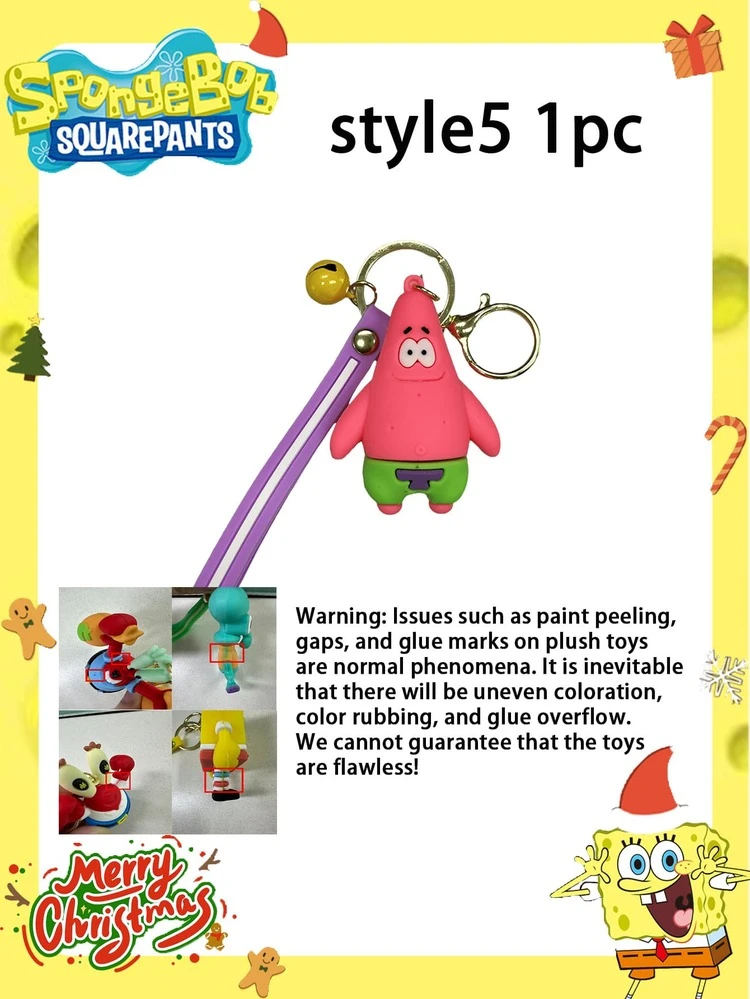 SpongeBob SquarePants 1/2pcs SpongeBob Cartoon Plush Doll Party Hanging Decor, Scented SpongeBob Star Keychain Pendant, Cute Cartoon Anime Backpack Hanging Decor, Couple Gift, Fashionable Travel Portable Hanging Decor, Multi-Functional Party Theme Car Decoration - Multicolor - View 9
