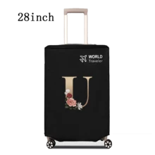 1 件行李箱罩无弹性无纺布行李箱保护套行李防尘罩适用于 20-30 英寸拉杆箱防刮行李箱保护套玫瑰金首字母图案旅行配件返校必备品