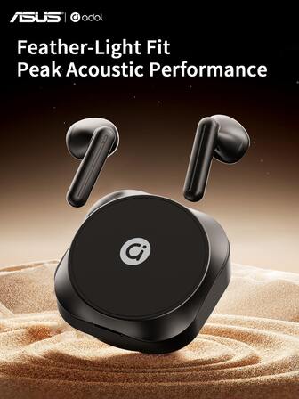  ASUS Wireless In-Ear Earphones With Built-In Microphone And Portable Charging Case, Clear Sound And Comfortable Fit, Touch Control, Ideal For Sports And Daily Use