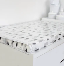 Trocador Higiene 68x45 Bebê Cômoda Capa Moderno Nuvem Preto Unissex