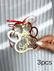1/3/5pcs Personalized Name Wood & Acrylic Ornament – Custom Laser Cut Hanging Decor, Personalized Keepsake For Valentine's Day Gift, Eid Al-Fitr Celebration, Easter Gifts & Spring Home Decoration, Unique Anniversary & Birthday Gift, Custom Name Ornament For Family, Couples & Kids - Multicolor - View 15