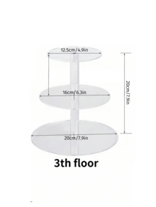 圆形亚克力蛋糕展示架，多层甜点食物架，适用于婚礼生日派对蛋糕架，蛋糕装饰，纸杯蛋糕架，蛋糕装饰，蛋糕托，婚礼装饰，婚礼派对用品，婚礼装饰，婚礼配件，婚礼蛋糕架，返校 - 無色 - 查看 13