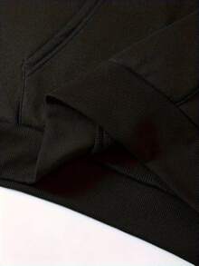 Women's Fashionable Black Hooded Sweater With Known As Mom's Blessing Pattern Print - Warm Long-Sleeved Pullover, Casual Strap-On Hooded Sports Shirt, Suitable For All Seasons, Casual Pullover Shirt