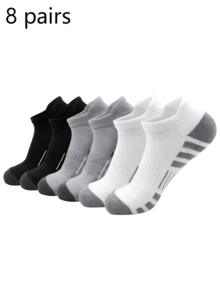 情人节礼物 6 双男士短袜，时尚高品质，低帮圆领踝袜，透气网眼，广泛用于运动和户外活动，休闲男士船袜。